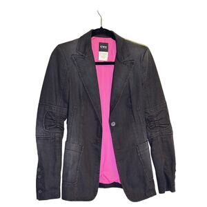 Costume National Womens Black Denim Blazer Jacket XS-S